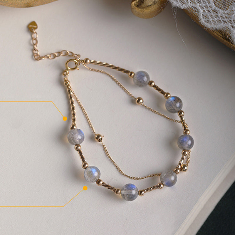 Moonstone Love & Calm 18K Gold Chain Bracelet