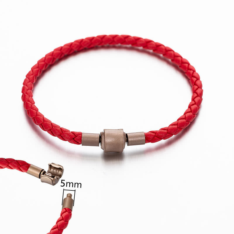Unisex Vintage Red String Luck Bracelet 4-5mm Leather Rope