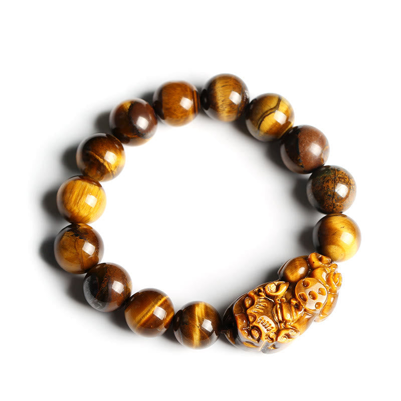 10mm Tiger Eye Wealth Bracelet for Protection & Luck