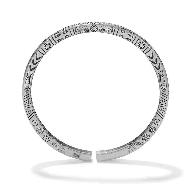 Koi Fish Elephant Luck Wealth Copper Cuff Bracelet