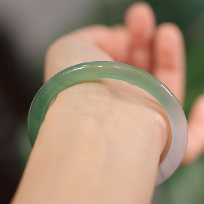 54mm Chalcedony Cuff Bracelet Bangle for Positive Energy
