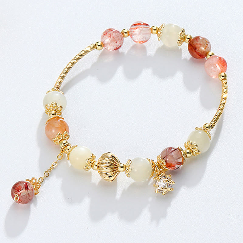 Rutilated Quartz Auspiciousness Bracelet 7mm Beads