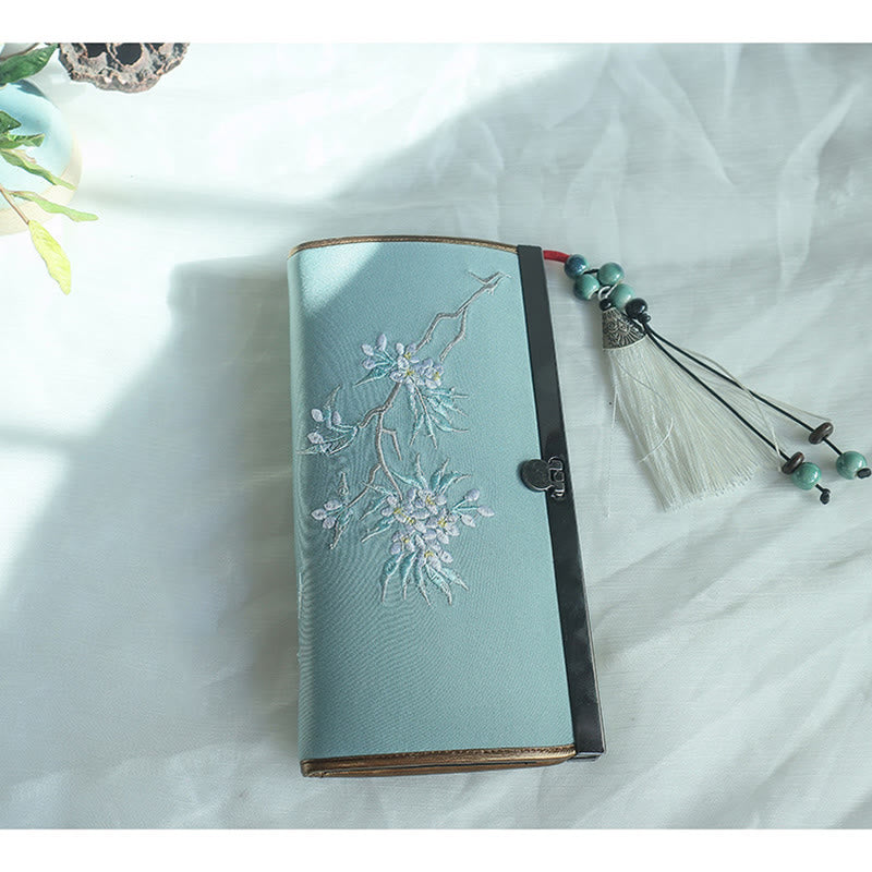 Double-sided Embroidered Floral Wallet 19cm | Spiritual Accessories
