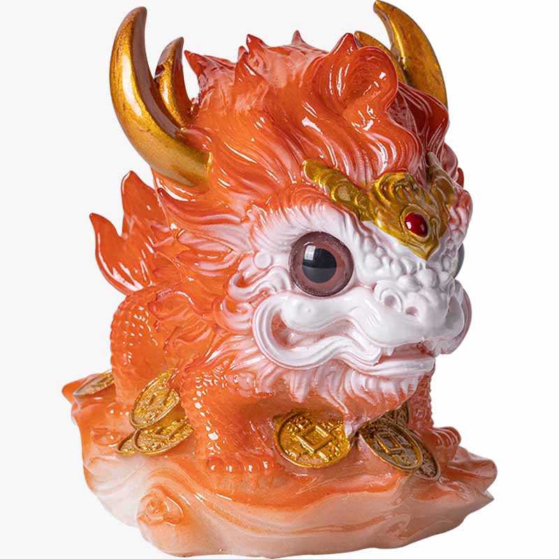 Color Changing Kirin Resin Spiritual Statue | Home Zen Decor