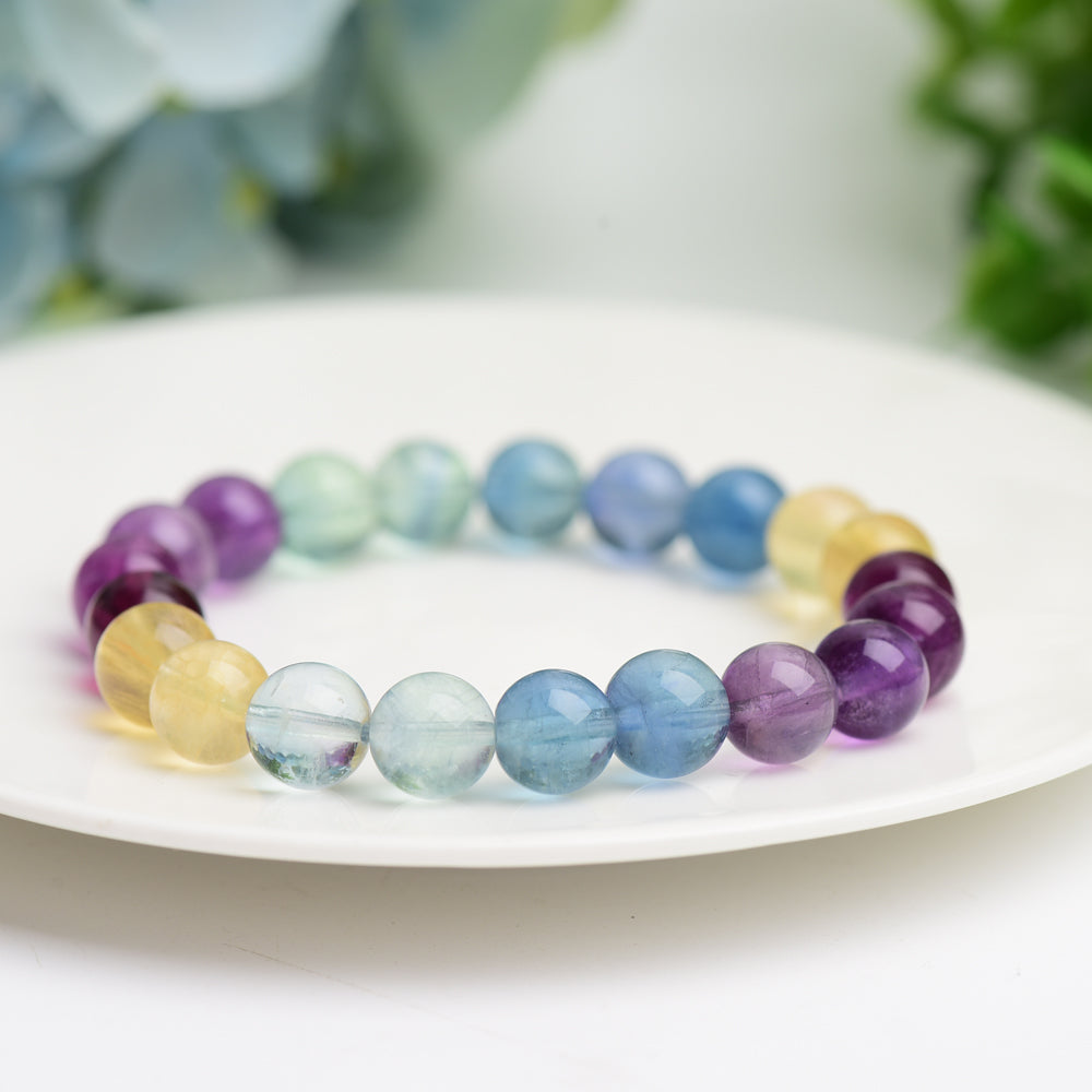 9mm Mixed Fluorite Healing Bracelet for Chakra Balance