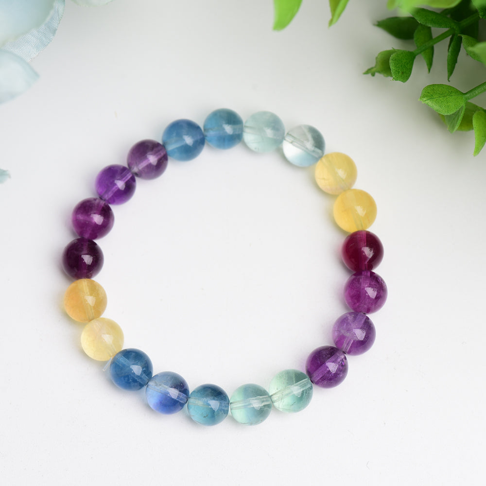 9mm Mixed Fluorite Healing Bracelet for Chakra Balance