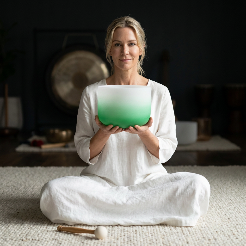 Crystal Singing Bowl - Heart Chakra F Note Meditation Bowl