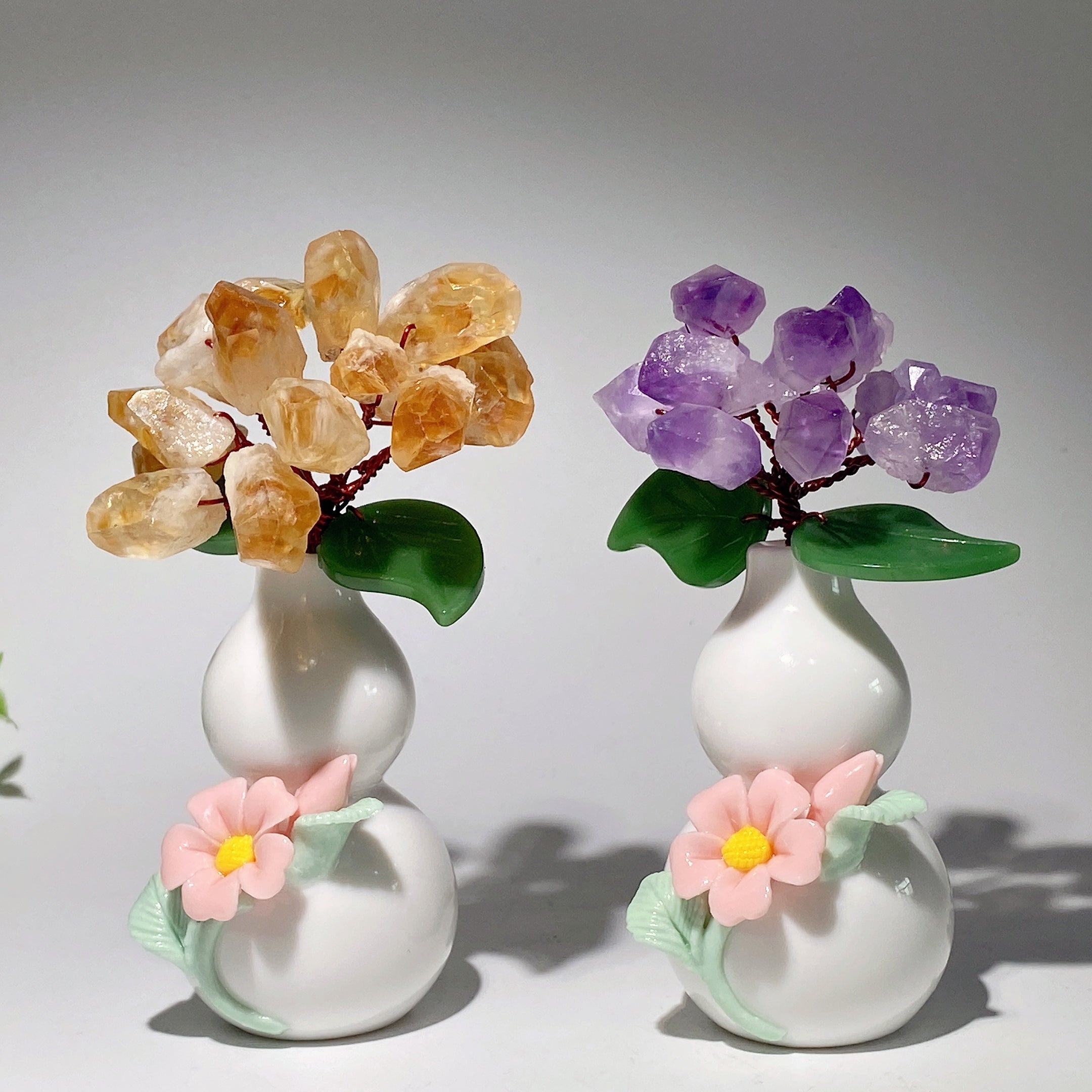 cvtvlist × emeth 花瓶 5.0in Amethyst & Citrine Crystal Cluster Vase | Healing Sounds