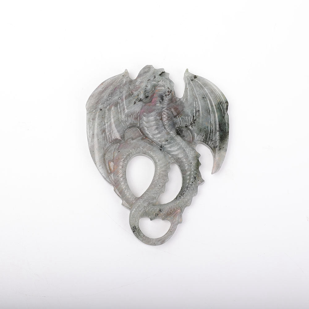 Labradorite Crystal Dragon Carving 3.6in Display Ornament