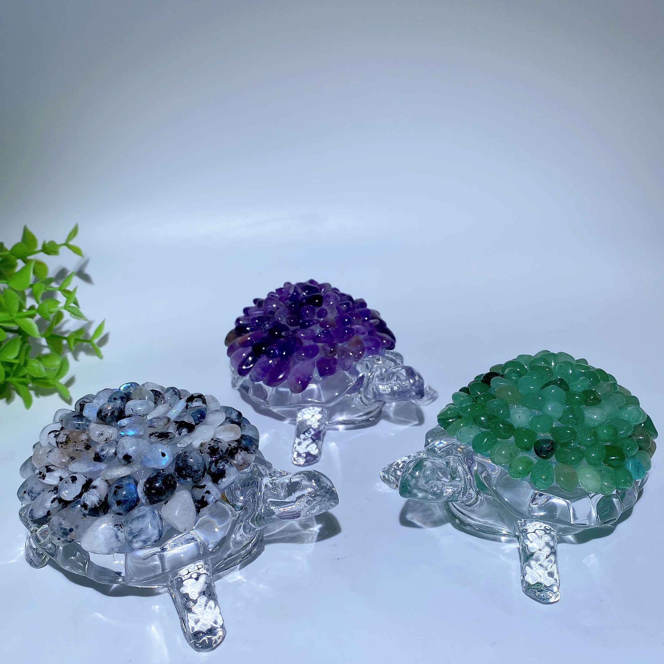 4.5-inch Crystal Chips Turtle Figurine for Healing & Prosperity
