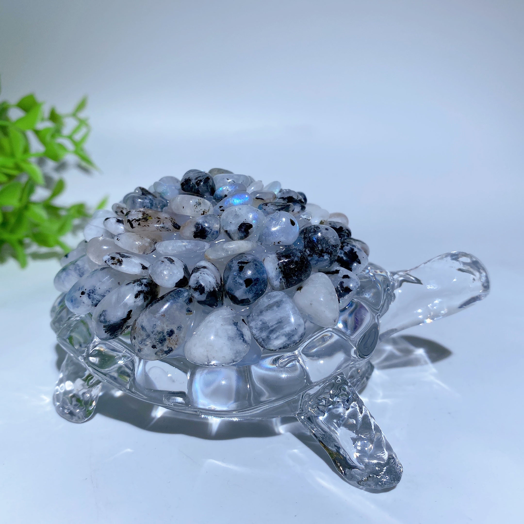 4.5-inch Crystal Chips Turtle Figurine for Healing & Prosperity