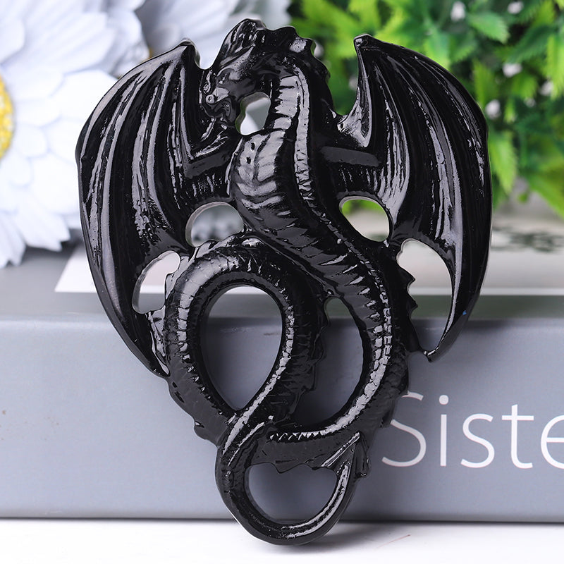 4-inch Crystal Dragon Carving for Decoration & Healing