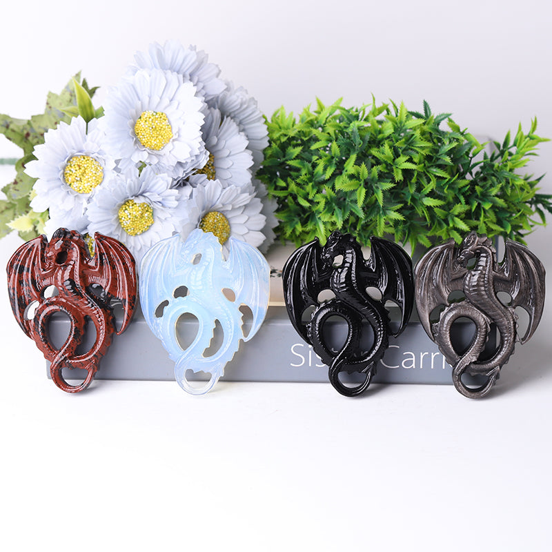 4-inch Crystal Dragon Carving for Decoration & Healing