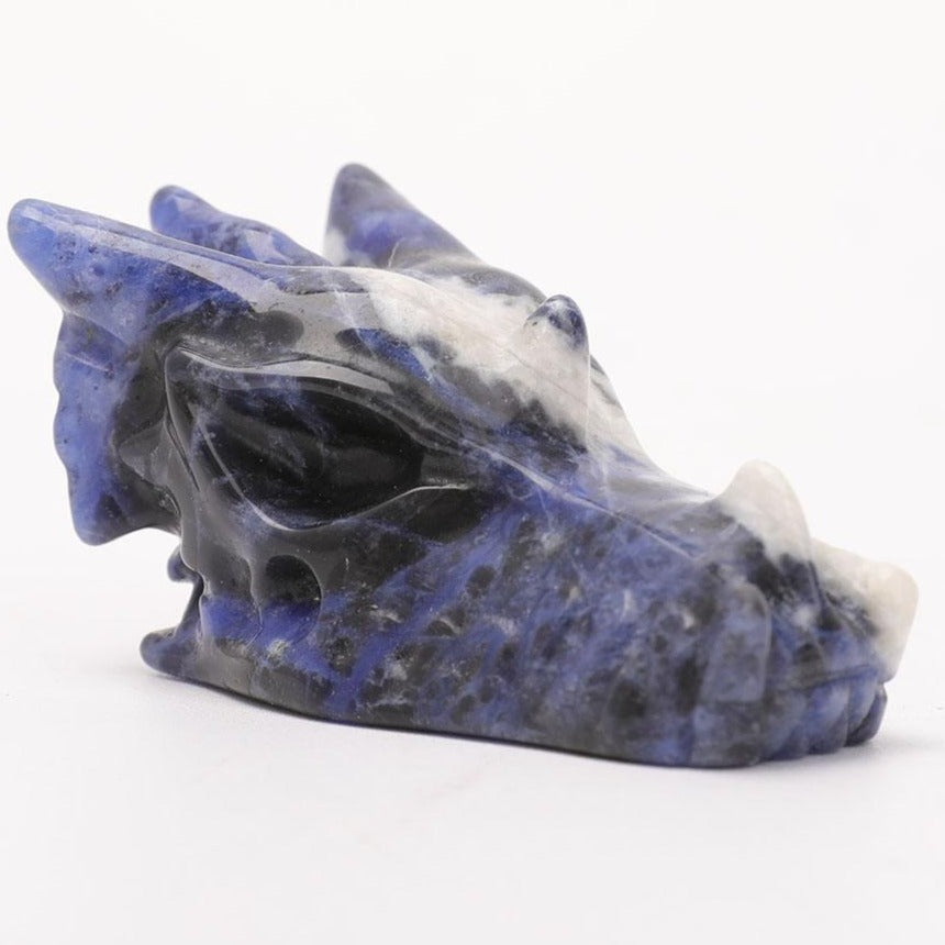 2.5 inch Sodalite Dragon Head Crystal Carving for Spiritual Healing