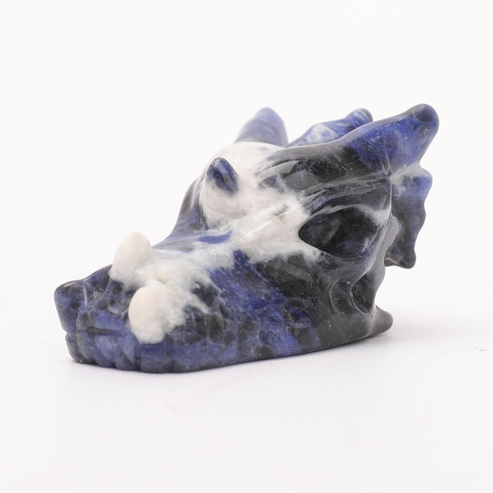 2.5 inch Sodalite Dragon Head Crystal Carving for Spiritual Healing