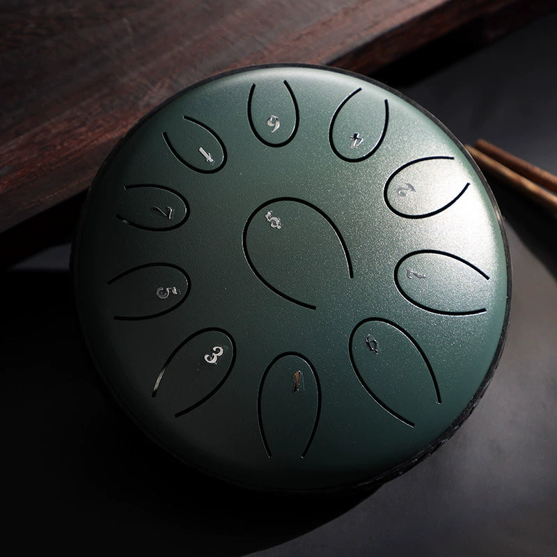 6" Carbon Steel Tongue Drum, 11 Notes in C/D Major