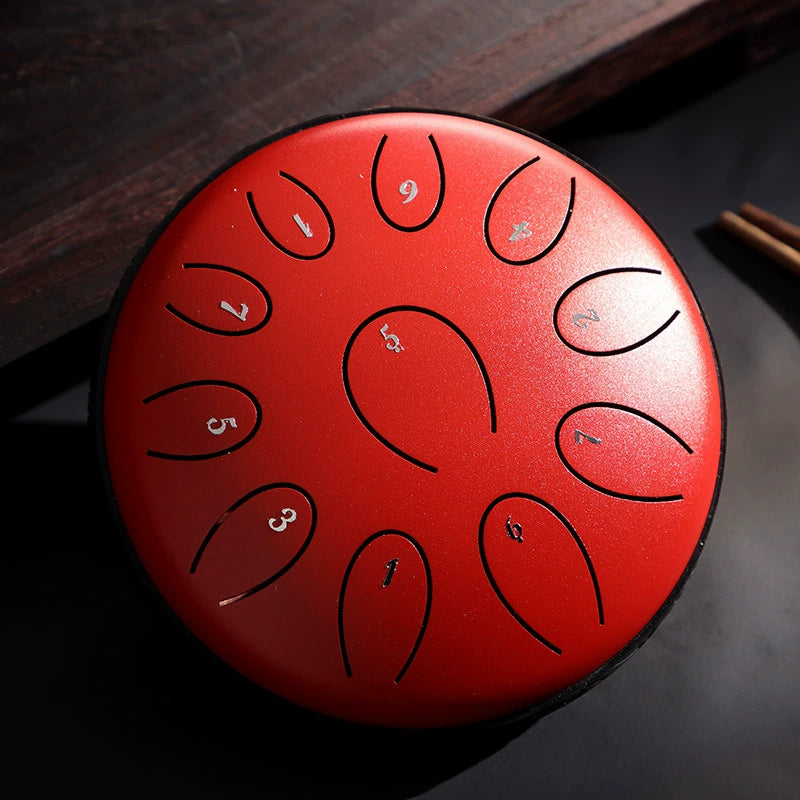 6" Carbon Steel Tongue Drum, 11 Notes in C/D Major