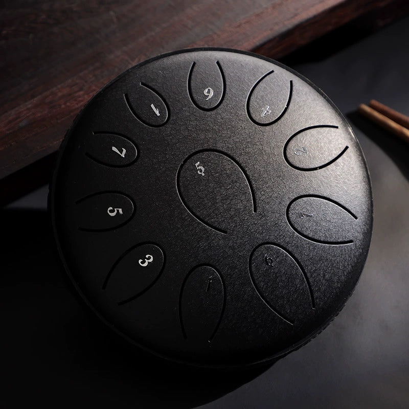 6" Carbon Steel Tongue Drum, 11 Notes in C/D Major