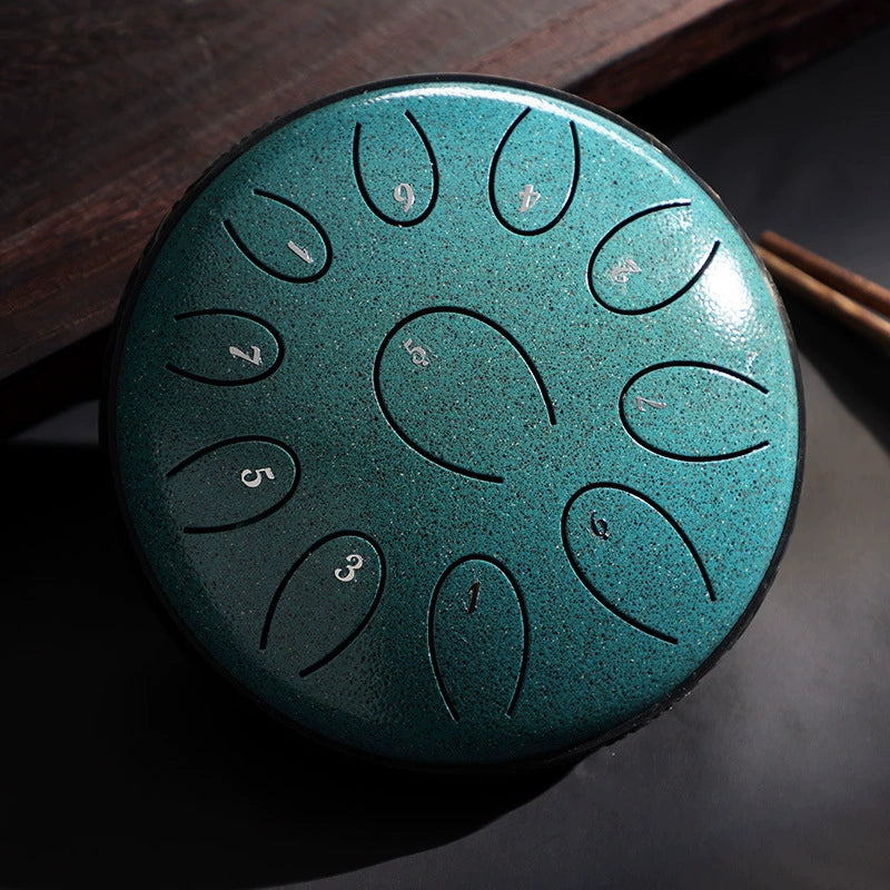 6" Carbon Steel Tongue Drum, 11 Notes in C/D Major