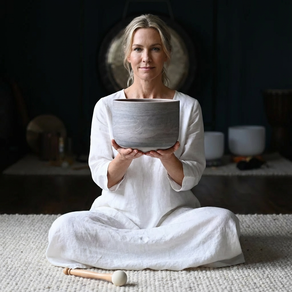 Ruby Gemstone Quartz Crystal Singing Bowl for Meditation