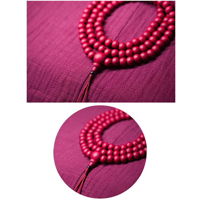 8mm Abelia Biflora Wood 108 Bead Protection Mala Bracelet