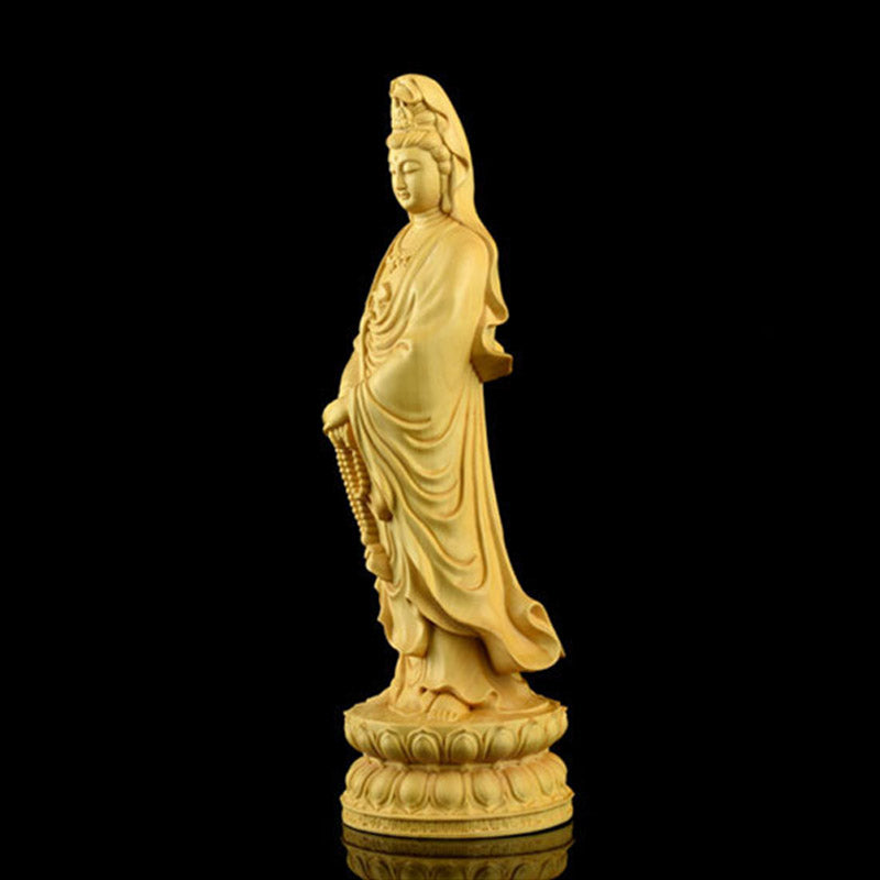 Avalokitesvara Boxwood Zen Blessing Home Decoration