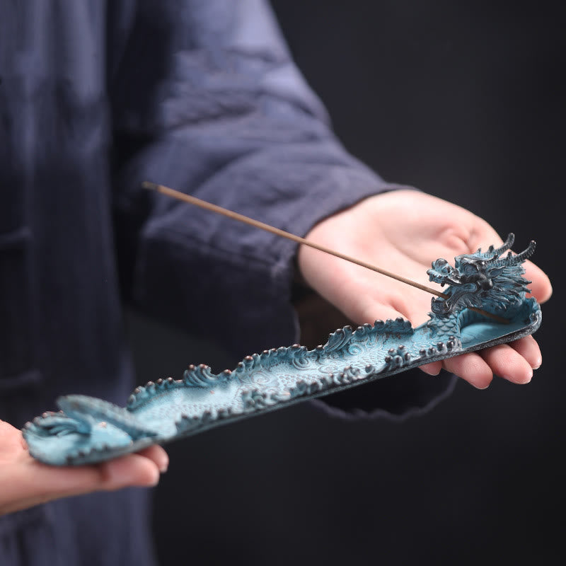Auspicious Alloy Dragon Incense Burner for Meditation