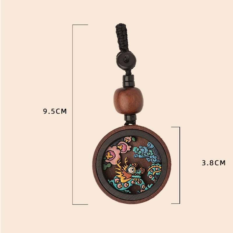 Year Of The Dragon Rosewood Zodiac Key Chain