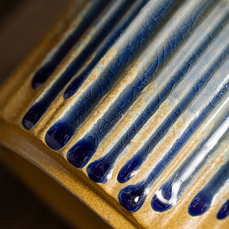 250ml Retro Striped Kiln Change Ceramic Coffee Mug | Zen Decor