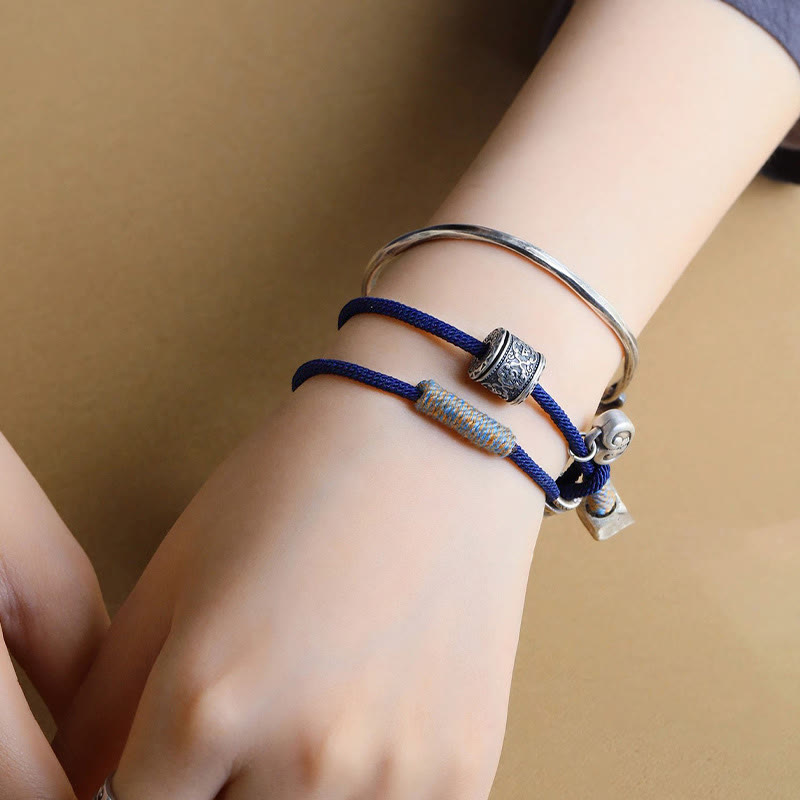 Unisex Om Mani Padme Hum Bracelet | Double Wrap Rope Amulet