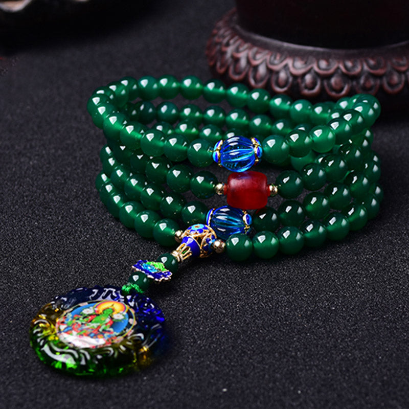 108 Beads Green Agate Meditation Bracelet 8mm
