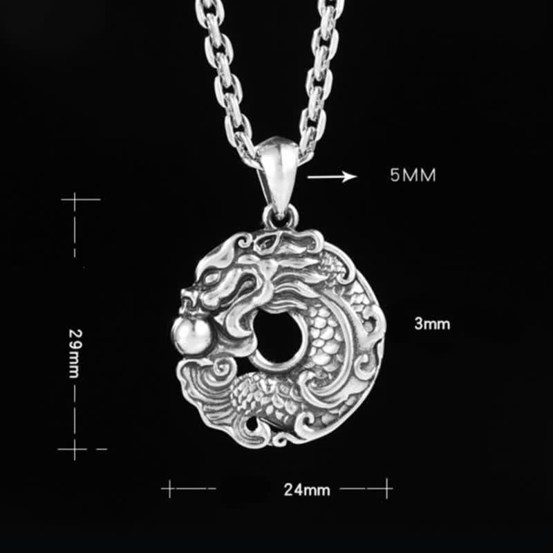 Koi Fish Dragon Peace Buckle Dragon Necklace