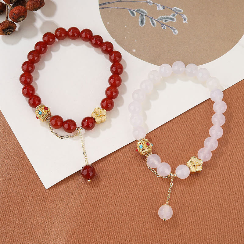 8mm Red Agate White Agate Self-Acceptance Bracelet