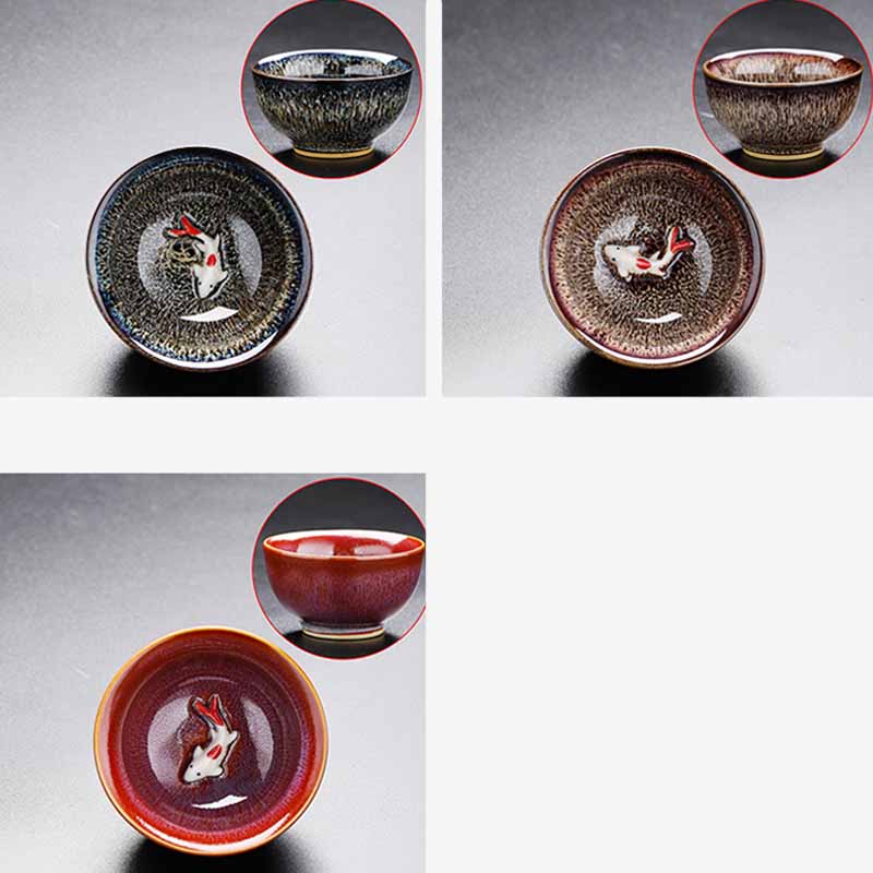 Small Koi Fish Kiln Change Jianzhan Ceramic Tea Cup 60ml