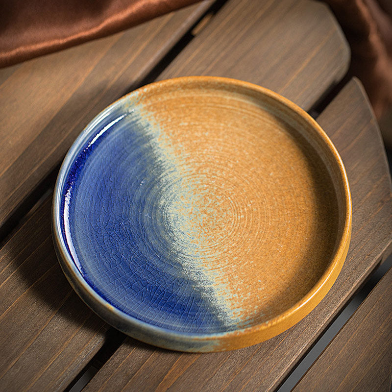 250ml Retro Striped Kiln Change Ceramic Coffee Mug | Zen Decor