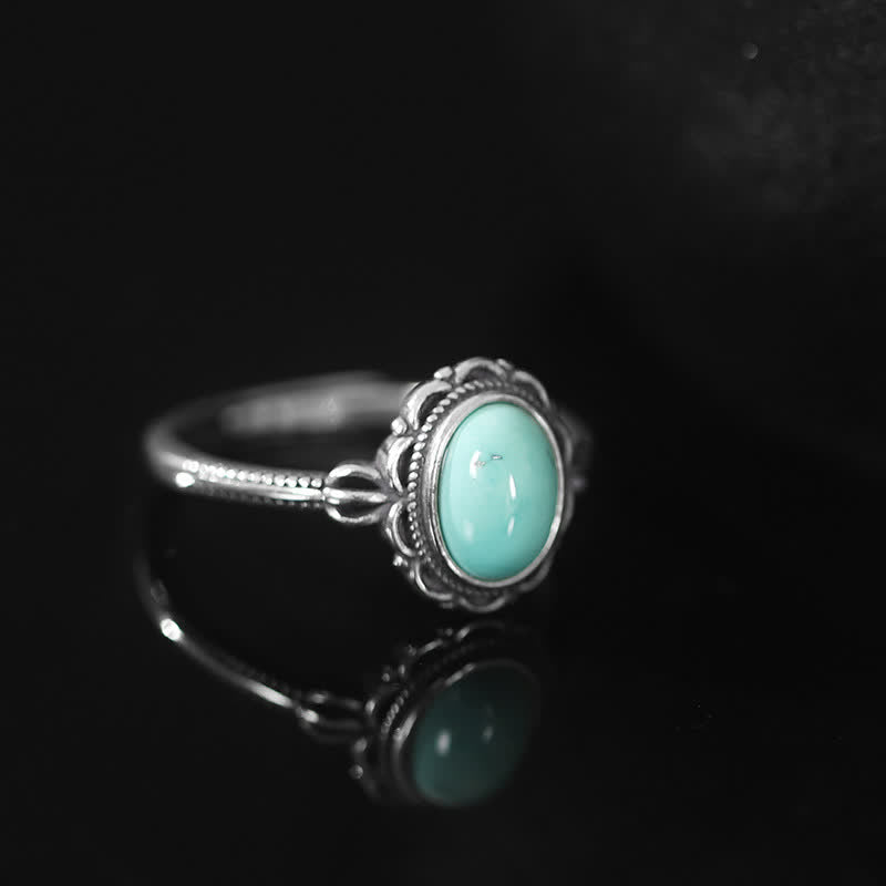 Turquoise and Red Agate Ring in Sterling Silver for Protection