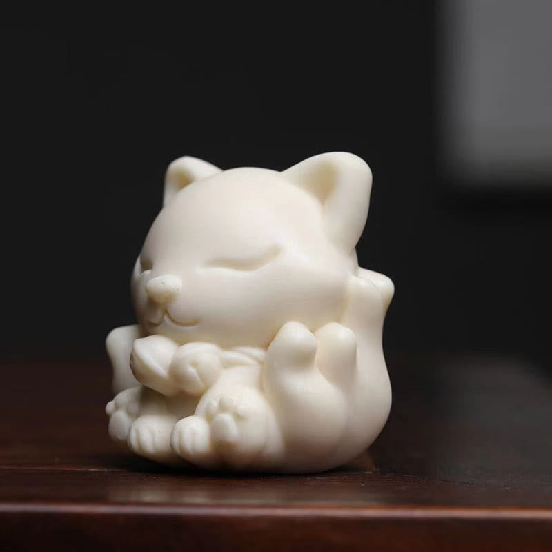 Mini Nine Tailed Fox Zen Blessing Decoration