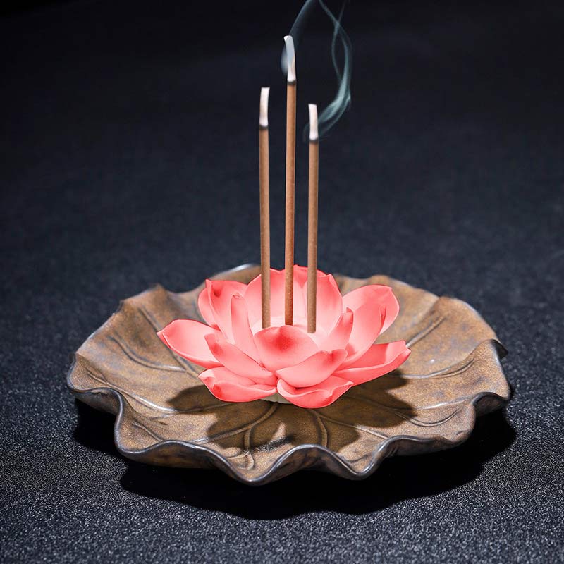 Tibetan Lotus Ceramic Incense Burner | Blessing Decor