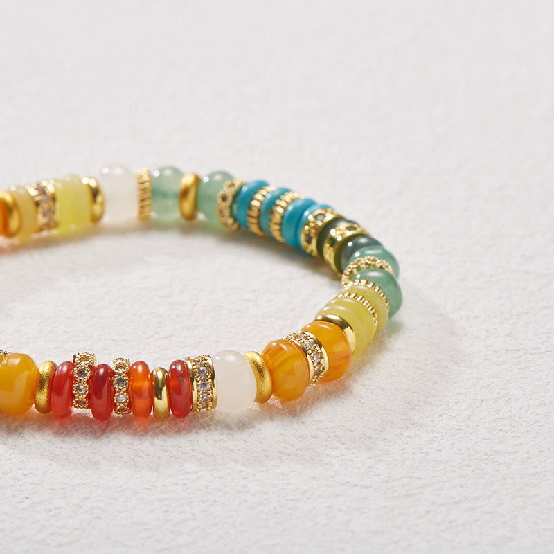 Rainbow Jade Agate Confidence Bracelet 6mm Healing Jewelry