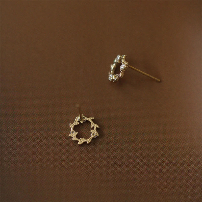 925 Sterling Silver Spiritual Earrings Tiny Wreath Blessing Flower