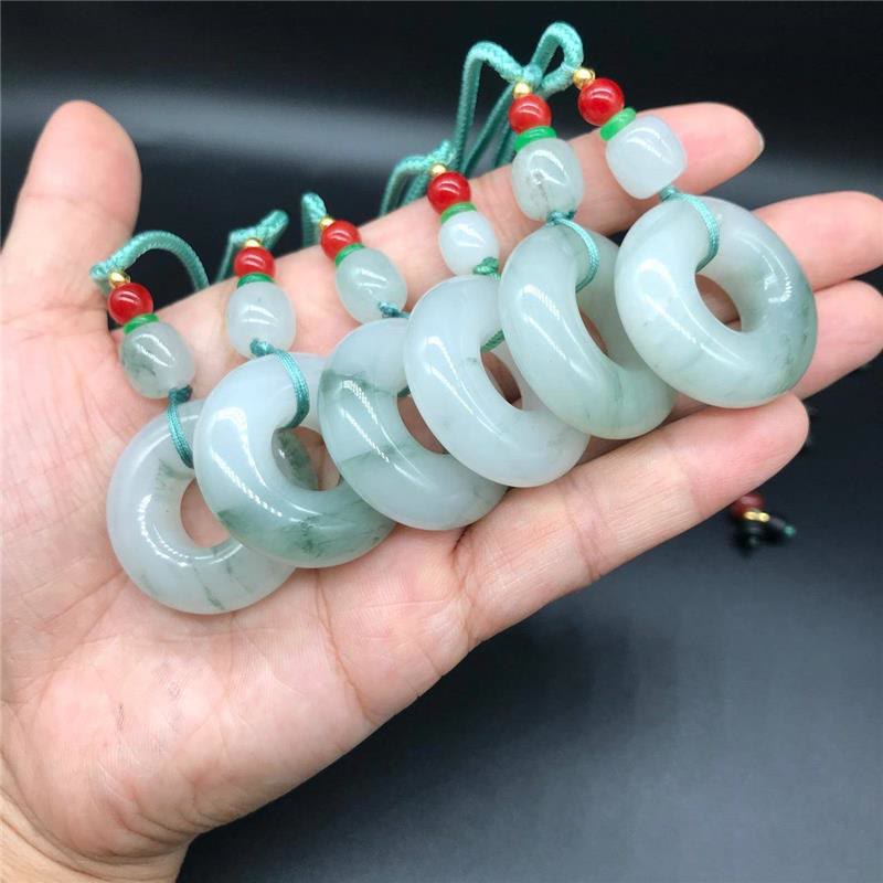 Natural Jade Peace Buckle Prosperity Necklace 45cm