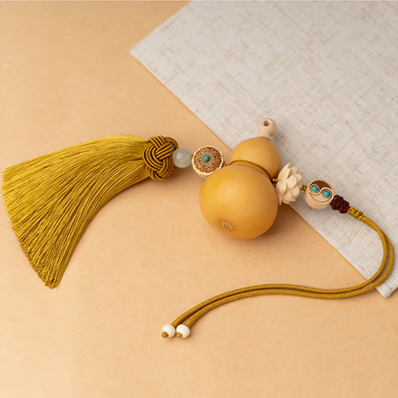 Lotus Feng Shui Gourd Tassels Car Hanging Charm