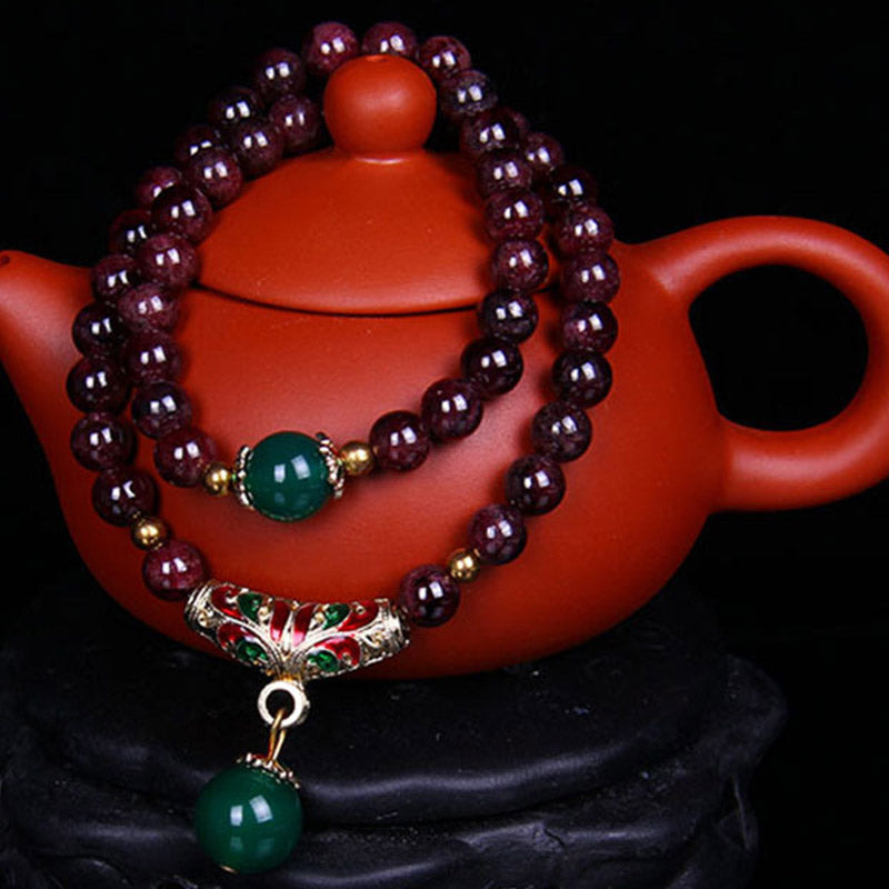 7mm Garnet Healing Bracelet for Calm & Protection