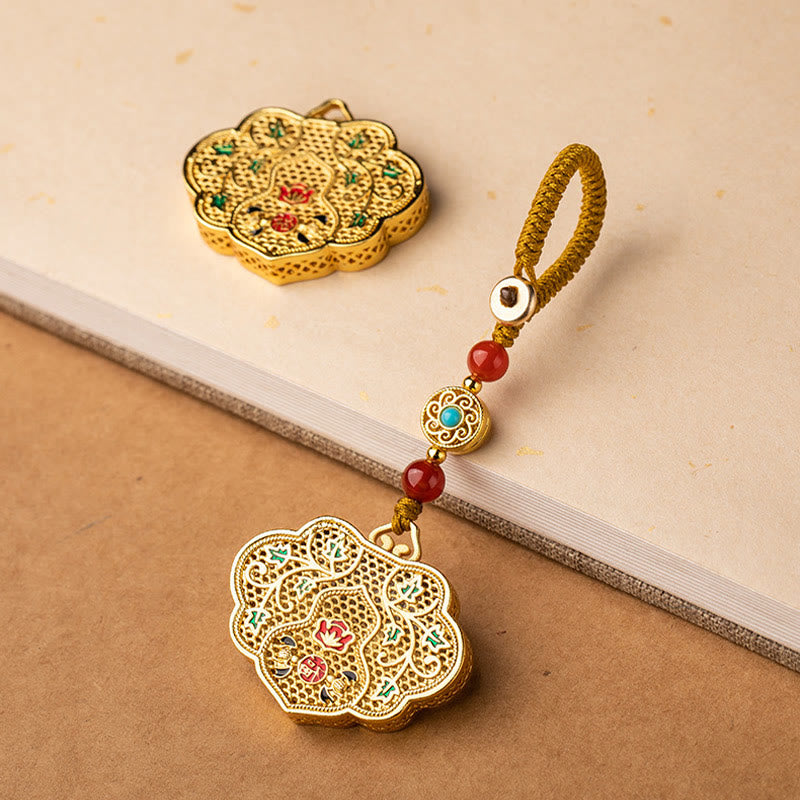 Agate Fu Character Key Chain for Good Luck & Blessing