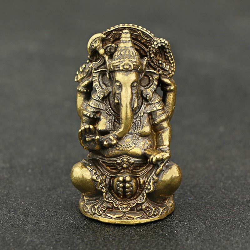 Copper Ganesh Elephant Statue for Wealth and Protection