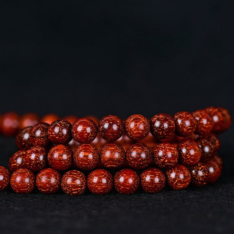 8mm Small Leaf Red Sandalwood Balance Bracelet