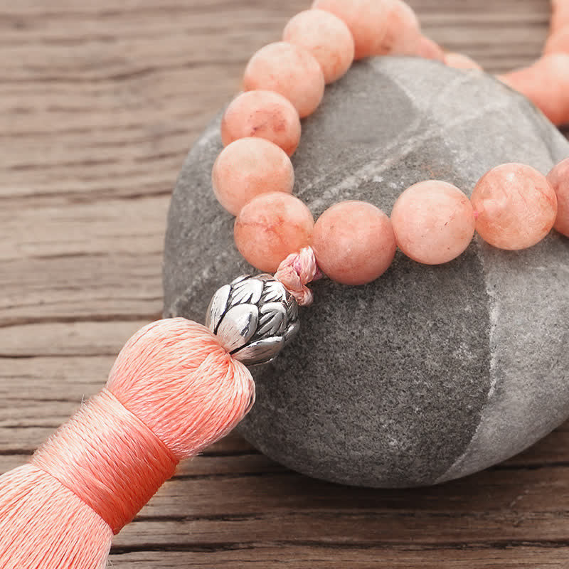 8mm Fluorite Black Glitter Protection Mala Bracelet