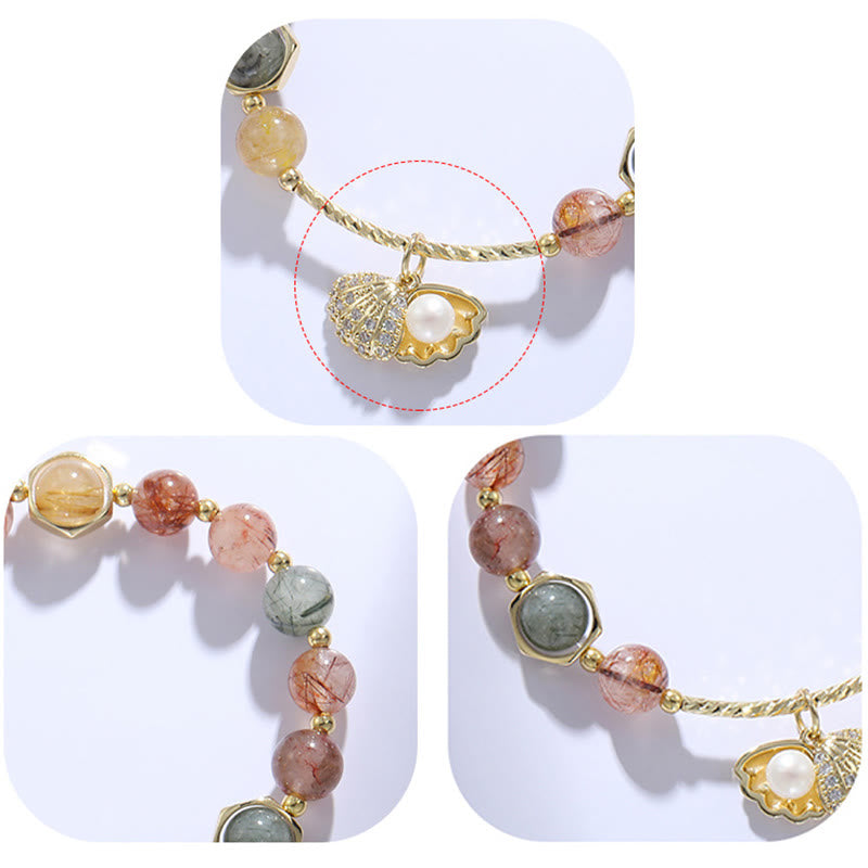 8mm Colorful Rutilated Quartz Protection Bracelet