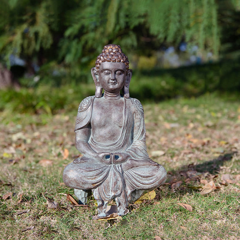 Meditating Zen Buddha Resin Statue for Serenity & Calm