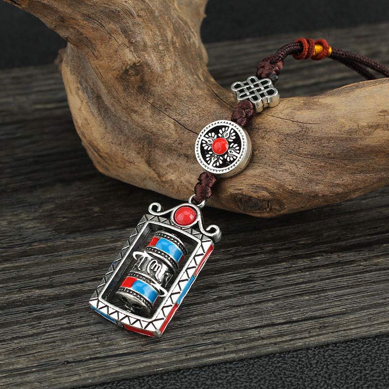 Om Mani Padme Hum Prayer Wheel Keychain | Spiritual Decoration
